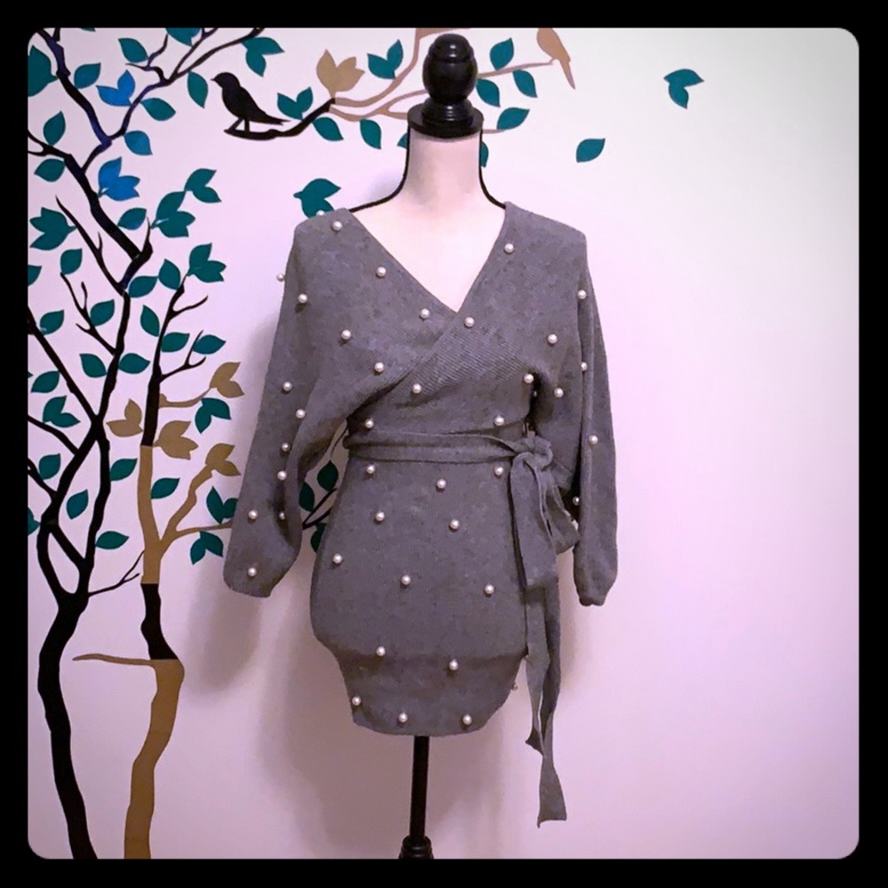 Grey sweater dress